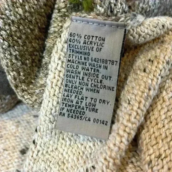 Tanjay Cotton Blend Sweater Full Zip Cottage  Dog Plants Long Sleeve Embroidered - Picture 11 of 11